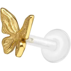 PTFE Labret mit Innengewinde + Titan-Aufsatz SCHMETTERLING