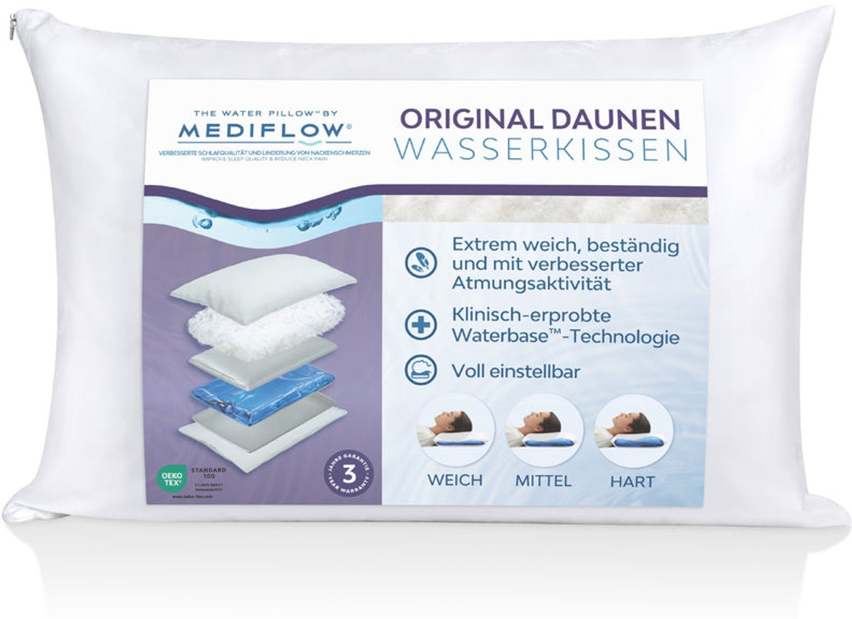 Mediflow Original Alternative Donzen Waterkussen voor Volwassenen 50 x 70 cm