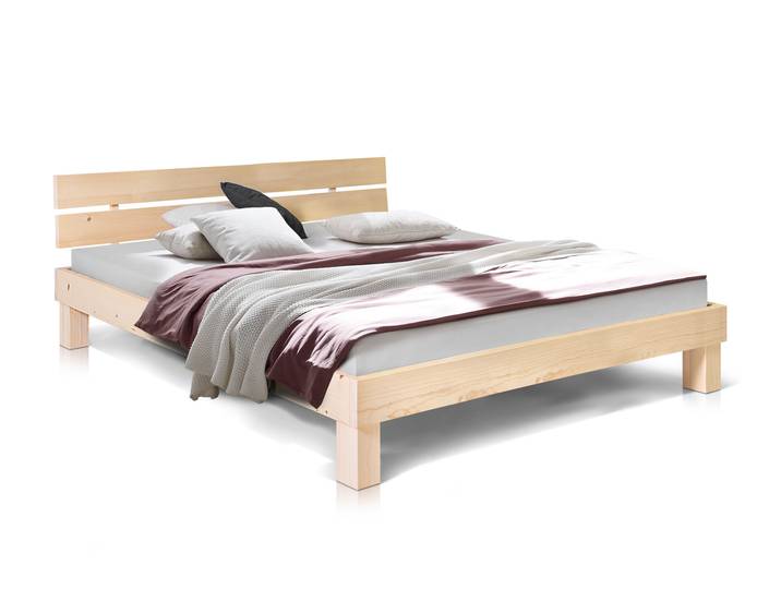 PUMBA Massivholzbett mit Kopfteil, Material Massivholz