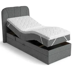 BOXSPRINGBETT Romeo, Einzelbett mit elektrischer Matratzenverstellung, 90x200 cm, Dunkelgrau