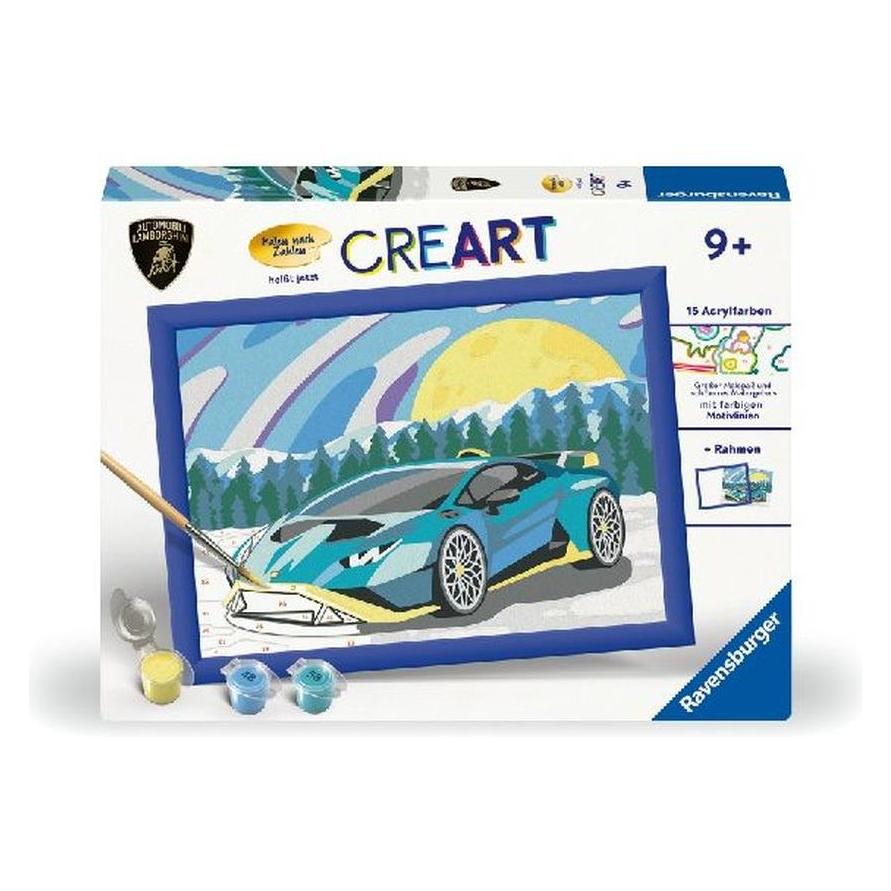 Ravensburger CreArt - Malen nach Zahlen 23959 - Blauer Lamborghini - Kinder ab 9 Jahren (23959)