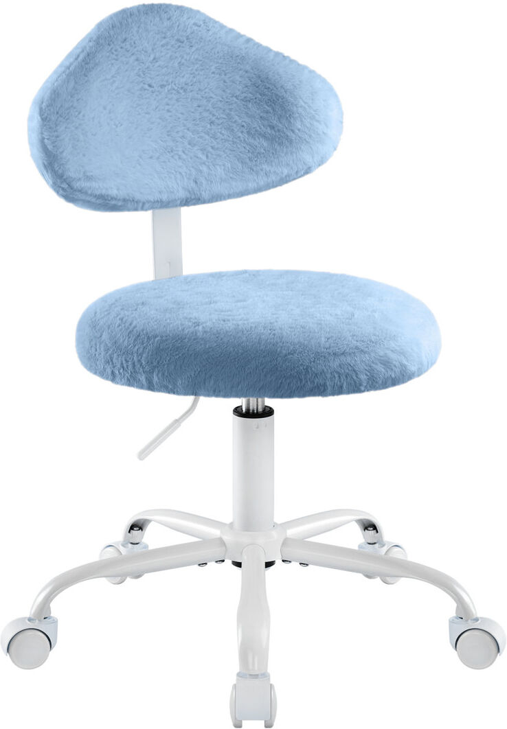IntimaTe WM Heart Upholstered Faux Fur Swivel Accent Chair Blue 81.5cm H X 60cm W X 60cm D