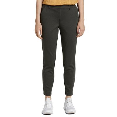 Schlupfhose TOM TAILOR DENIM, Damen, Gr. L (40), N-Gr, grau (anthrazit, meliert), Jersey, Obermaterial: 74% Polyester, 22% Viskose, 4% Elasthan, meliert, bequem knöchellang, Hosen Schlupfhose, im Jogg-Pant Stil