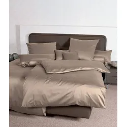 Janine Bettwäsche Colors Mako-Satin 31001 taupe Kissenbezug 40x40 cm