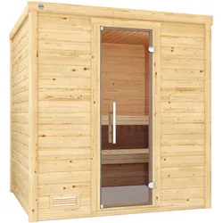 Weka Premium Massivholzsauna Bergen 1.8 - 45 mm Ganzglastür