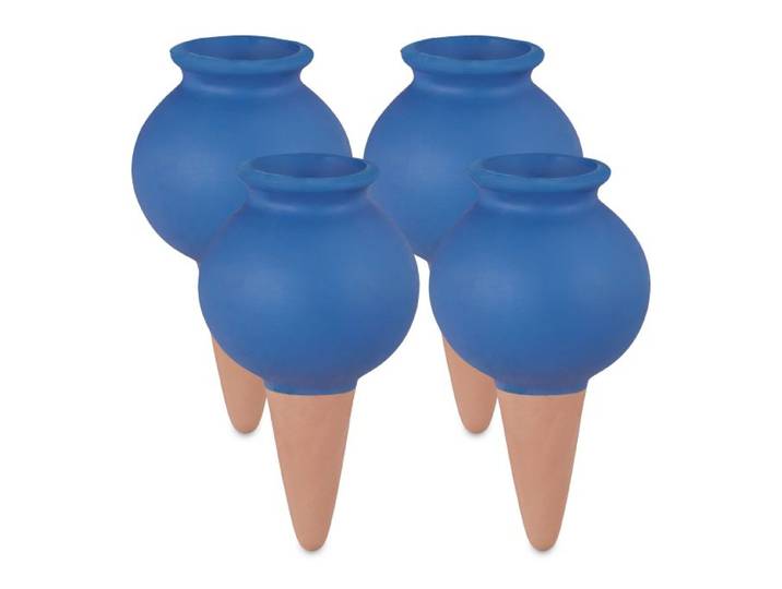 Relaxdays 8x Tonspitzen Bewässerung blau