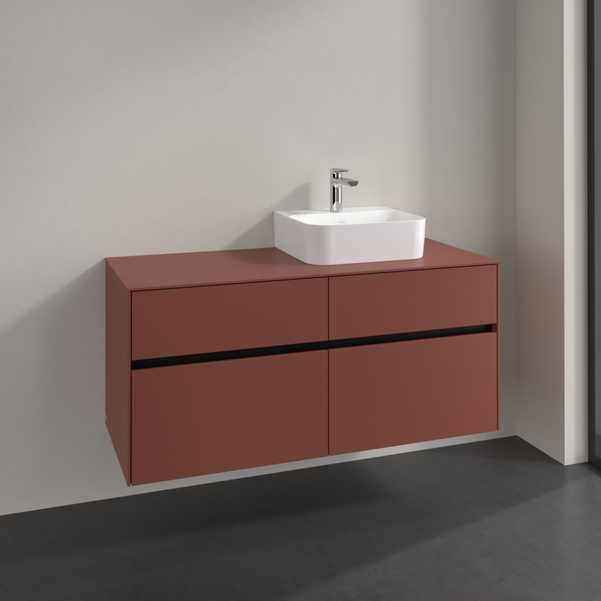 Villeroy und Boch Collaro Waschtischunterschrank C09900AH 120x54,8x50cm, Waschtisch rechts, wine red