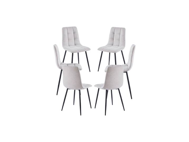 6er Set Stühle Stuhl Stoff - Beige