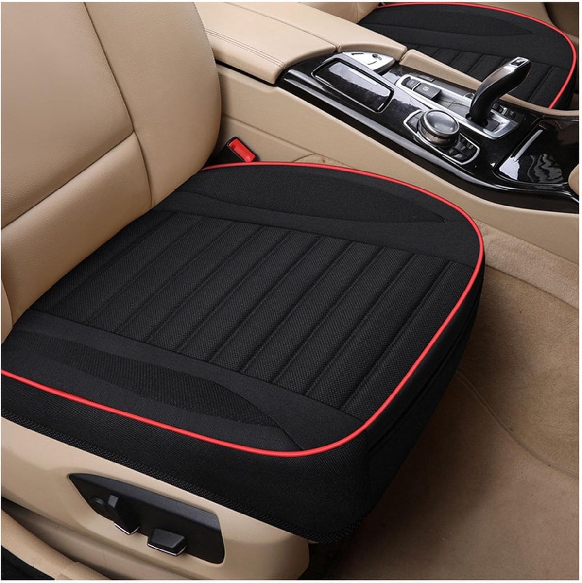 Universeel zwart autozitkussen met antislip ontwerp voor comfortabel rijden