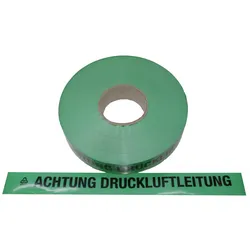 FLUID 20031 Trassenwarnband aus PE Grün mit Aufdruck ACHTUNG DRUCKLUFTLEITUNG Länge 250m