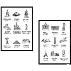 POSTER Set Mit 2 Wunder Der Welt A4 Rahmenlos
