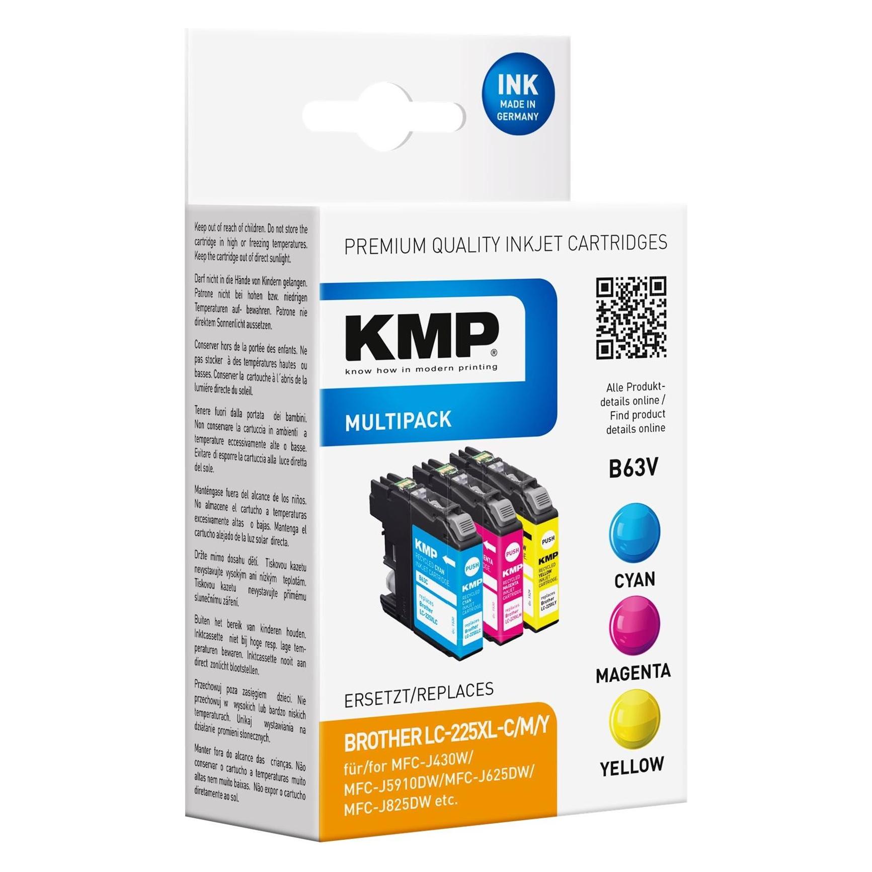 KMP Tinte ersetzt LC225XL C/M/Y (C, M, Y) (1530,4050)