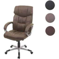Bürostuhl HWC-A71, Chefsessel Drehstuhl Schreibtischstuhl, Stoff/Textil, FSC® ~ Wildleder-Optik braun