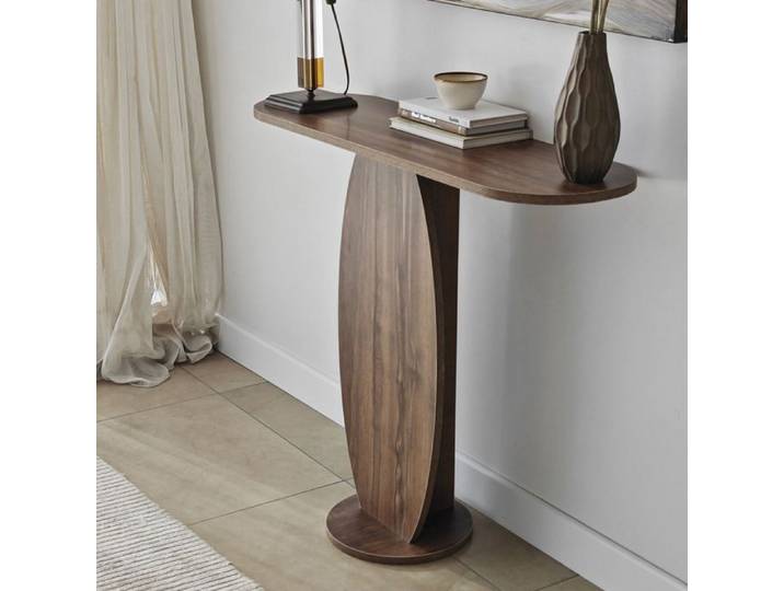 Console Ramacca Dmora en Bois Noble Marron Noyer 100x30x81h cm