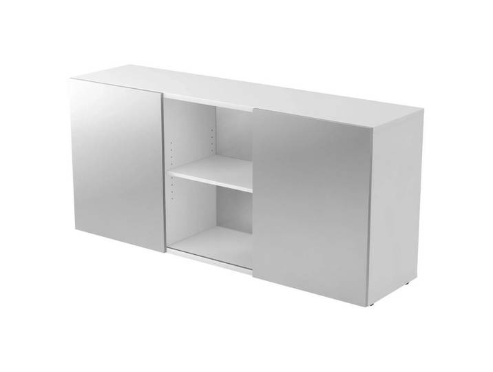 KAPA 1780 Sideboard mit Schwebetüren Weiß/Silber