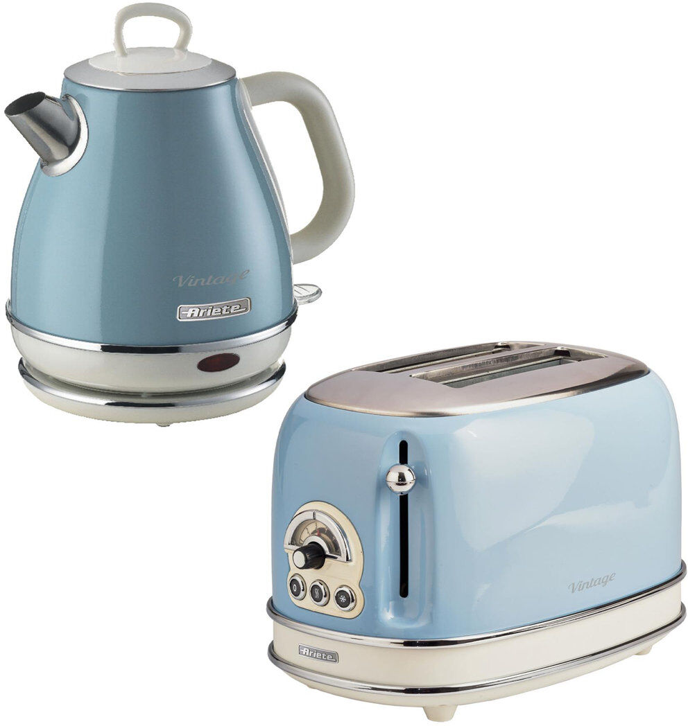 Ariete Vintage 1L Jug Kettle & 2 Slice Toaster Blue