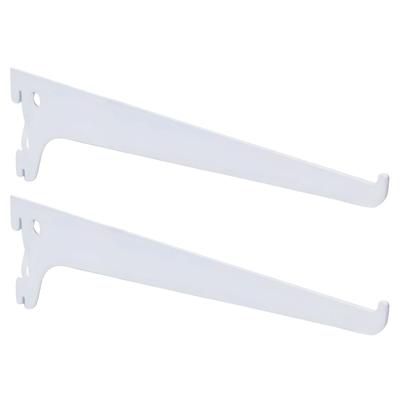 PRIOstahl Regalträger Regalwinkel Träger 2 Stück Weiß einreihig 150mm Regalsystem für Wandschienen