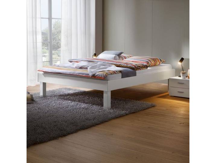 Bett Sierra ohne Kopfteil 100x200cm Weiß klassischer Stil