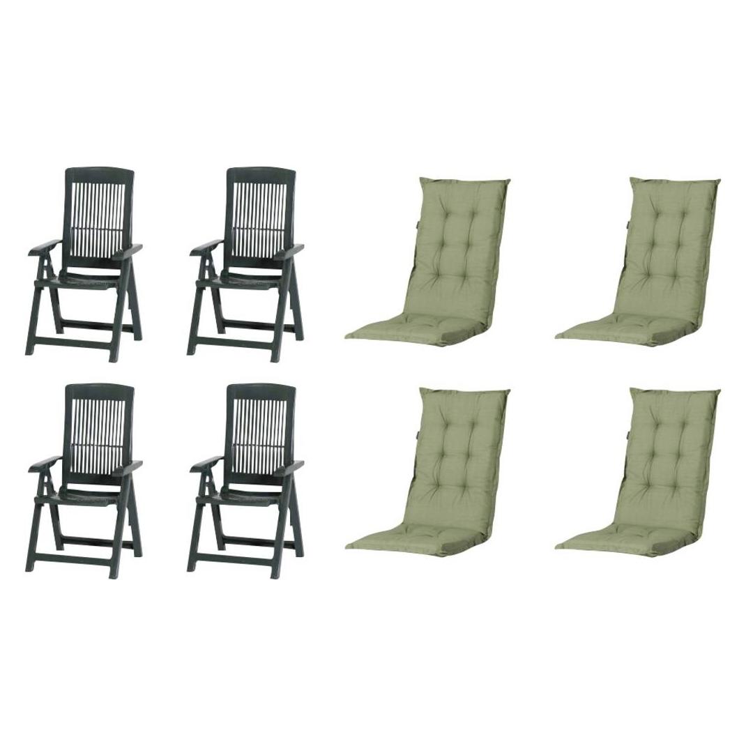 ProGarden Tampa+Auflagen SET grün X64453 Gartenmöbel-Set (X64453)