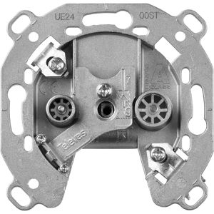 Gira Antennendose 004600, 5 dB, für SAT, TV und Radio, 2-Loch, Unterputz, Durchgangsdose