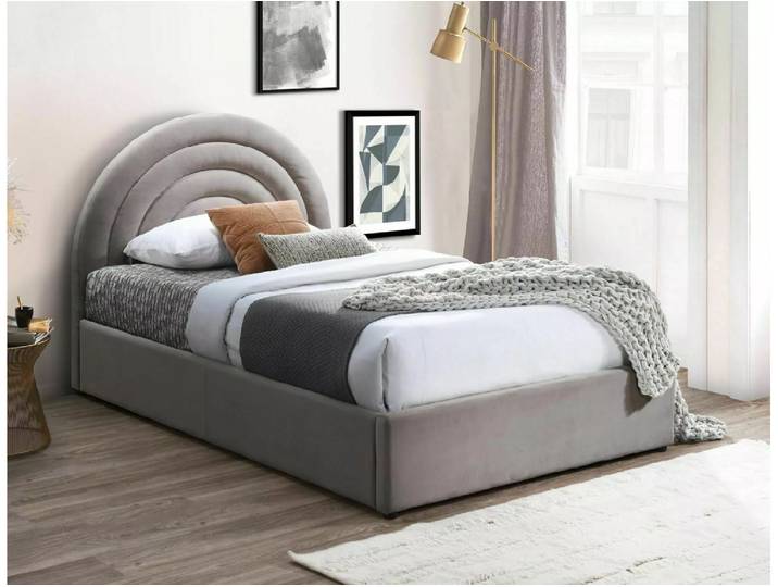 Polsterbett POLLY VELVET 120x200 cm, beige