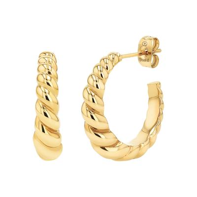 Paar Creolen TOM TAILOR, gold (gelbgoldfarben), Ohrringe, Damen, Edelstahl