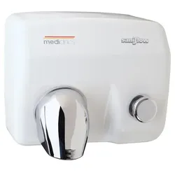 Händetrockner All Care Saniflow Stahl weiß 2250 W mit Druckknopf, Trocknungszeit 29 Sekunden