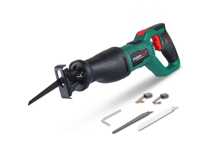 Scie alternative électrique 710W, scie alternative à vitesse variable, poignée rotative 180 pendante, Kit de 2 lames de scie pour bois/fer