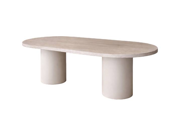 Esstisch Galino - mit abgerundeten Tischkanten - Beige - Luxusbetten24