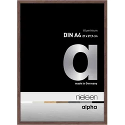 Nielsen Bilderrahmen Alpha Aluminium Normalglas / Floatglas / Wengé hell Echthol...
