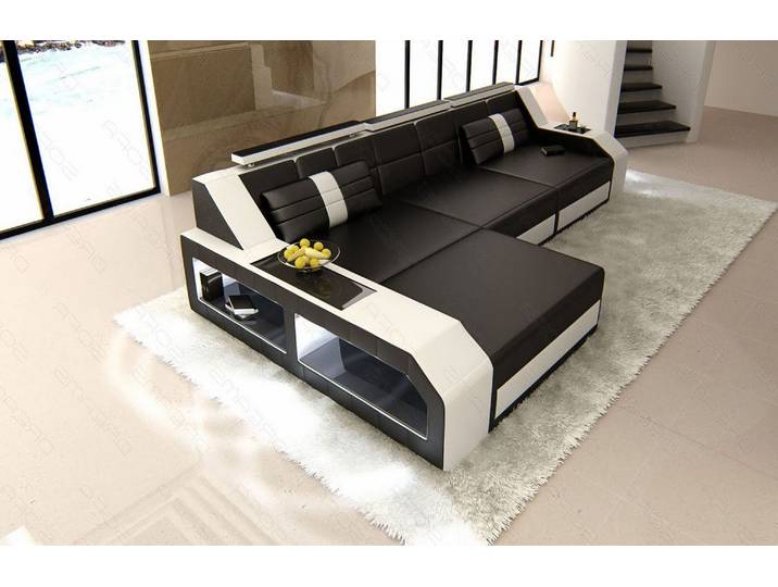 Couch Arezzo L-Form in Leder