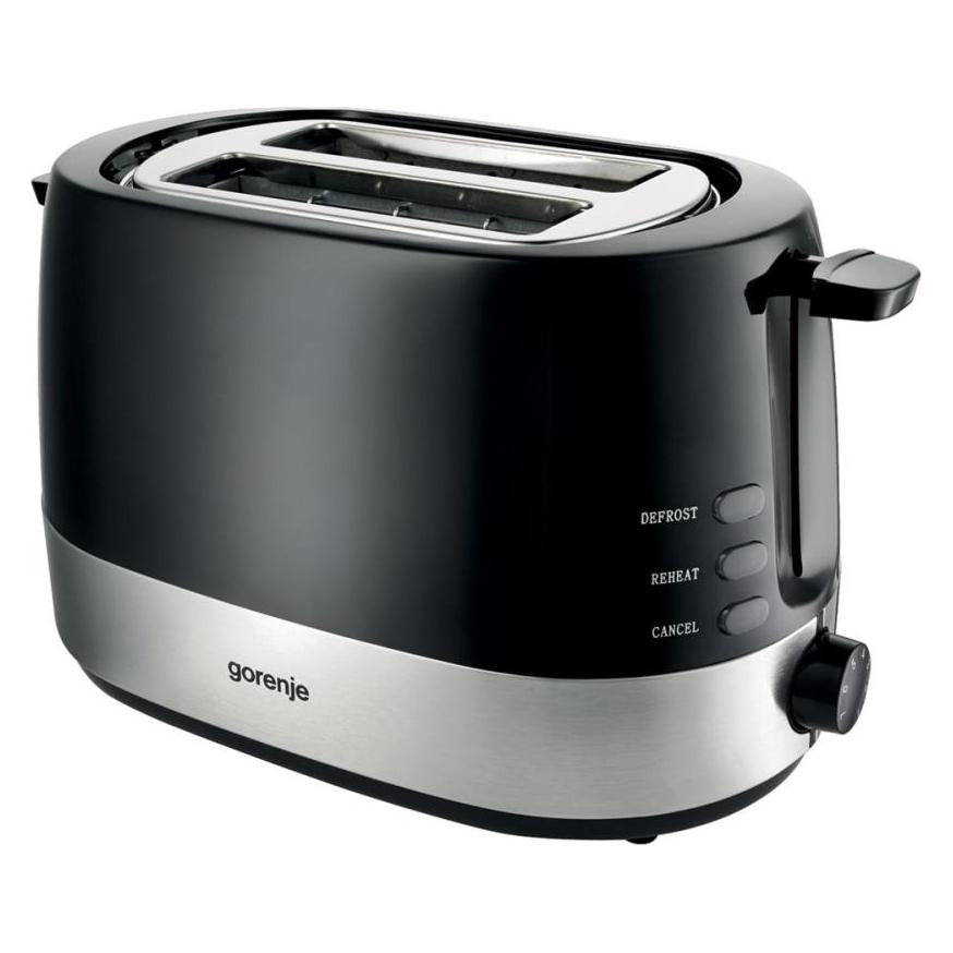 Gorenje Toaster - schwarz. 850 W, Kunststoff Metall-Gehäuse, 7 Bräunungsstufen, Auswurftaste. Co (498314)