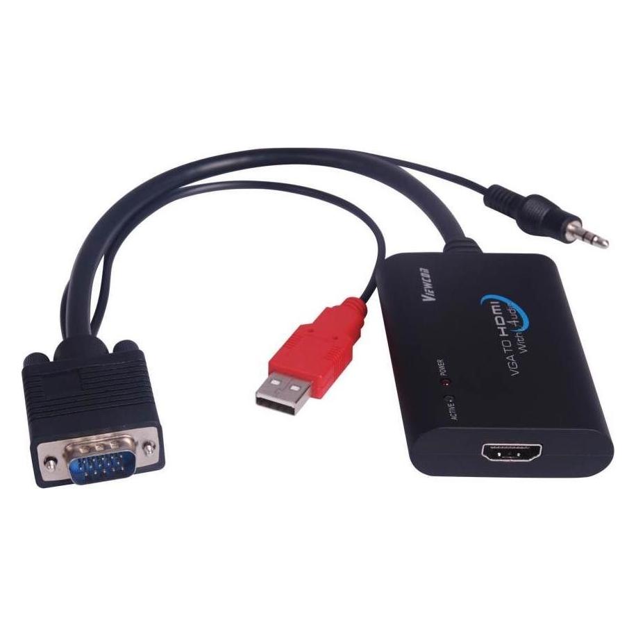 PremiumCord KHCON-04 video cable adapter VGA (D-Sub) + HDMI Black (KHCON-04)