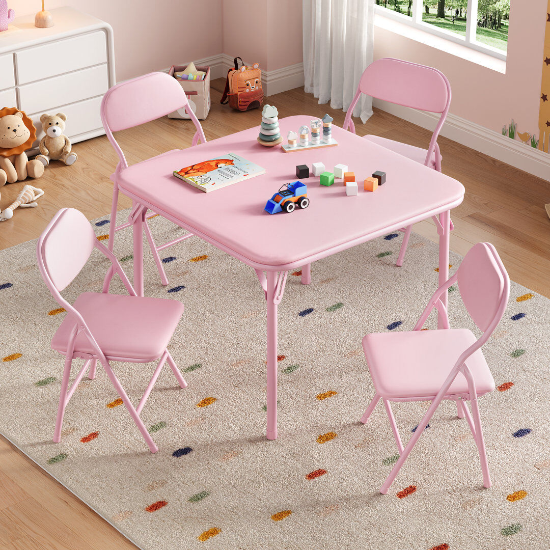 Rebrilliant Kids and Chair Set Pink 50.5cm H X 60.5cm L X 60.5cm D