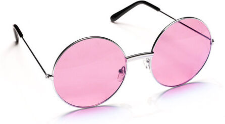 Brille "Hippie", 6 cm Ø, rosa