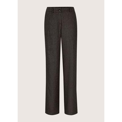 Palazzohose MADELEINE "Hose Marlenehose mit Nadelstreifen", Damen, Gr. 46, braun, cappuccino, Modern, weit, Hosen Palazzohose