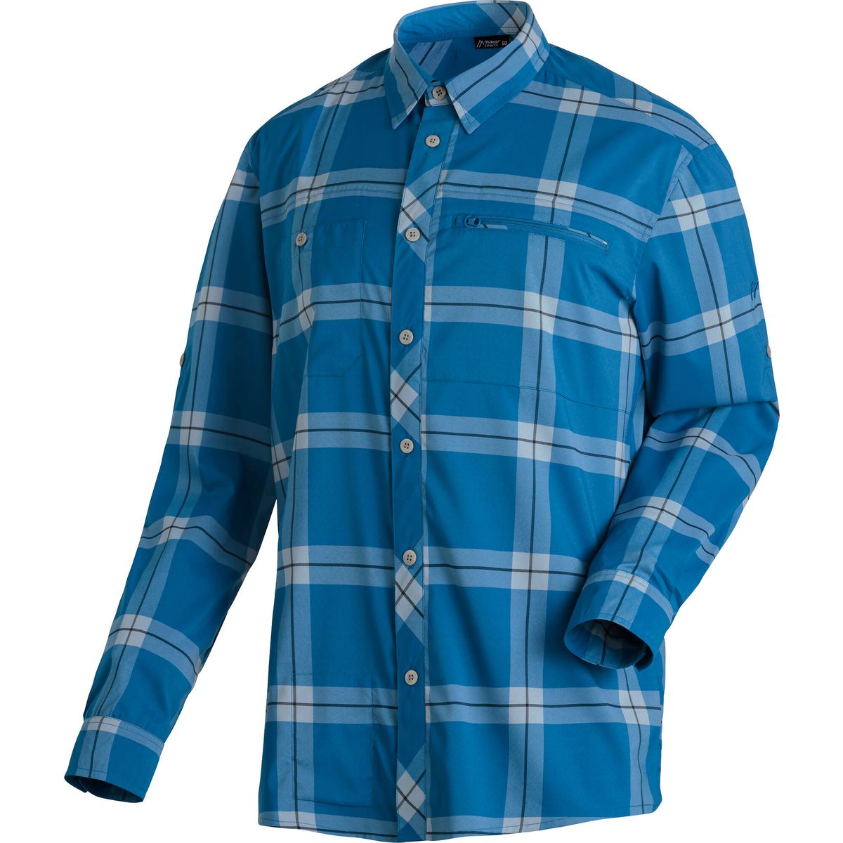 Maier Sports Kasen Long Sleeve Men blue check (M20408) 54 3000986-M20408-54