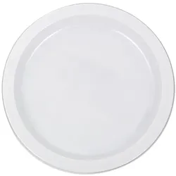 MONOUSO - Wiederverwendbar Plastikteller Flach Wirtschaftlich PS Weiß Ø22cm (25 Stück)