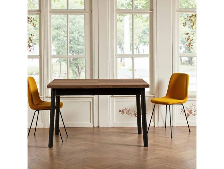 Table de repas extensible 4/6 places ARDEN - Noyer / noir