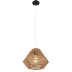 Pendelleuchte Hängelampe Deckenleuchte Esszimmerlampe Naturfarbe Metall D 35 cm