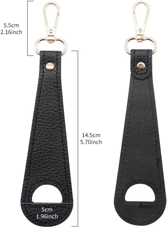 INF Lot de 2 pinces à chapeau en cuir - Porte-chapeau de voyage pour sacs et sacs à dos Le noir