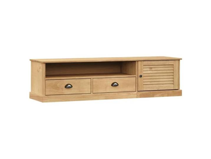 Meuble TV - GAROSA - VIGO - Bois massif de pin - 156x40x40 cm - 2 tiroirs et 1 porte