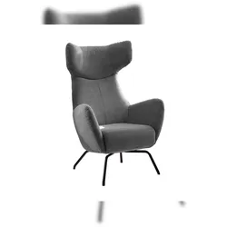 KAWOLA Sessel LOTTE Ohrensessel Cord grau
