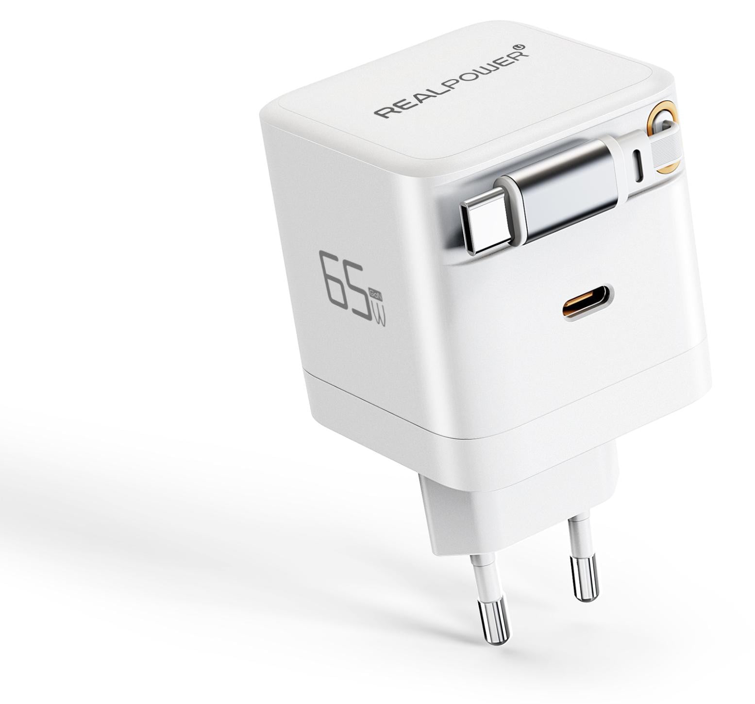 Realpower 547527 GaN Charger 65W met 2x Type-C, wit