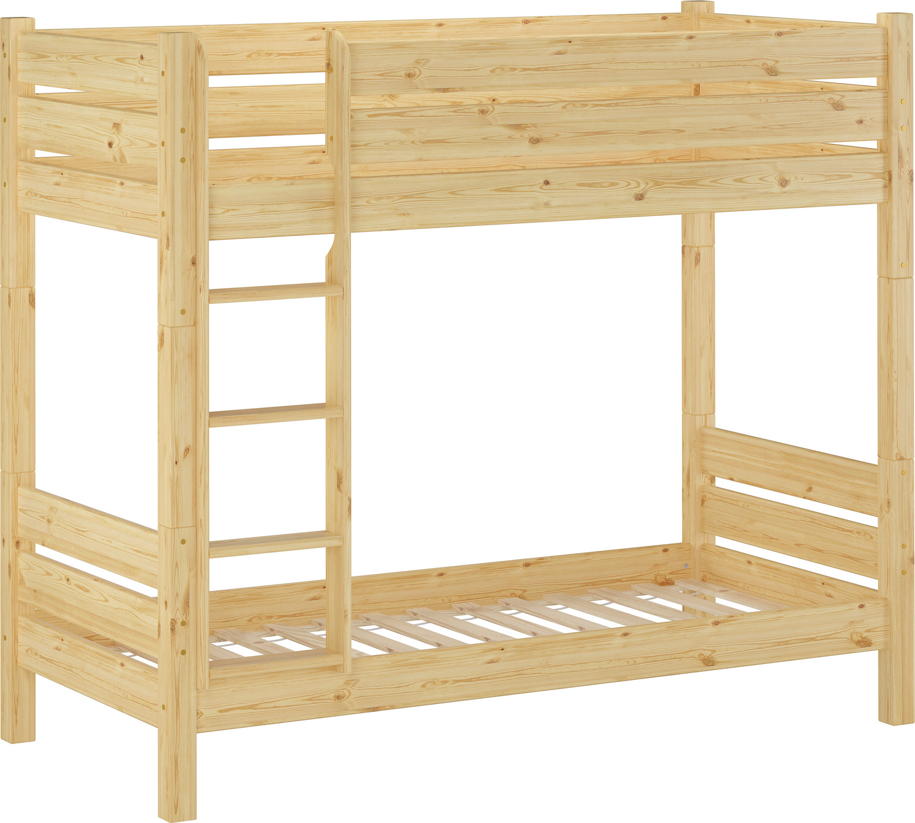 Etagenbett Kiefer natur 80x190 Zubehör wählbar Stockbett Hochbett teilbar V-60.16-08-190T100Rollrost inkl.