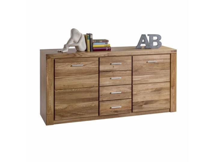 Trendstore Ellingen Sideboard aus massiver Wildeiche furniert Modern, Natur