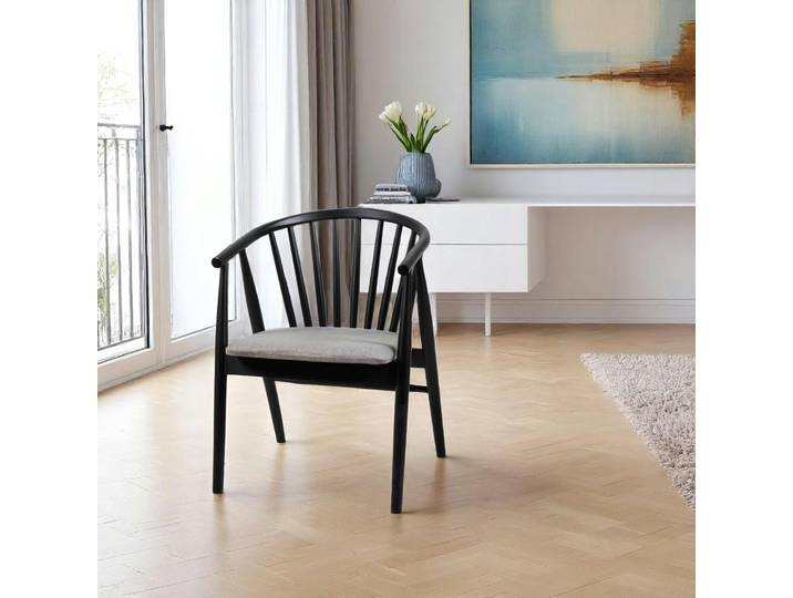 Chaise à barreaux en bois TENA - Noir