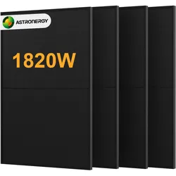 Astronergy N7s 455W Full Black Bifaziales Glas-Glas Solarmodul mit n-Type TOPCon, by Powerness - 4 Stücke / Versand