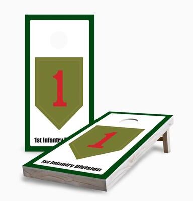 Skip's Garage 1st Infantry Division Corn Hole Board Set with Carry Case