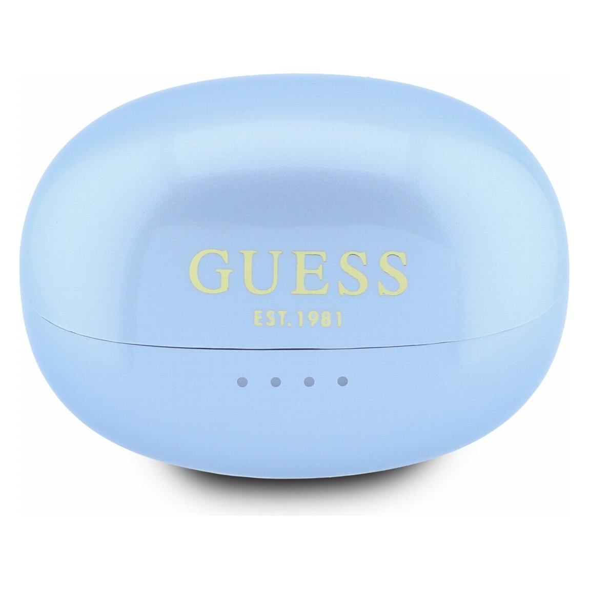 Guess Metallic Finish Classic Logo OWS Wireless Earphones - light blue (14 h, Kabellos) (GUTWSOL3MEGN)